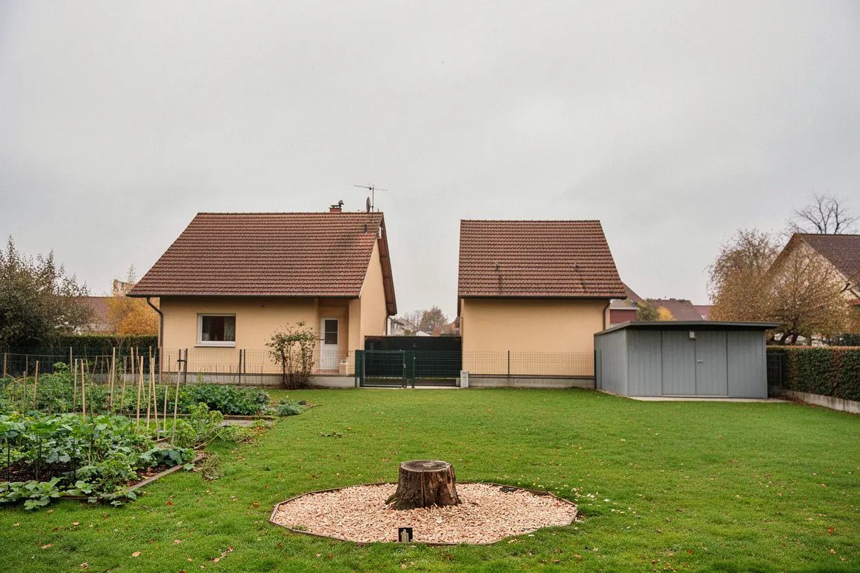Jardin nettoyé après abattage à Brunstatt-Didenheim