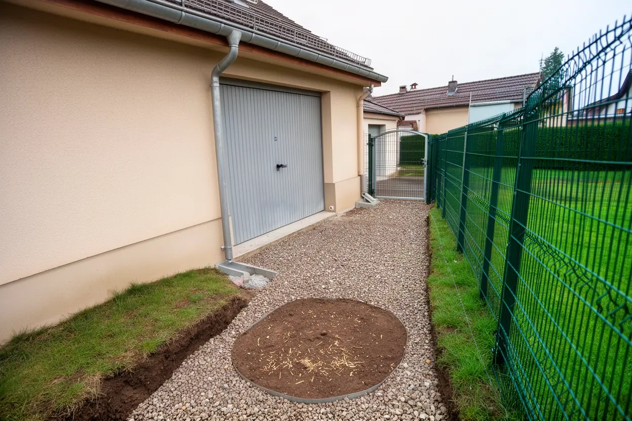 Passage nivelé après rognage de souche à Kingersheim