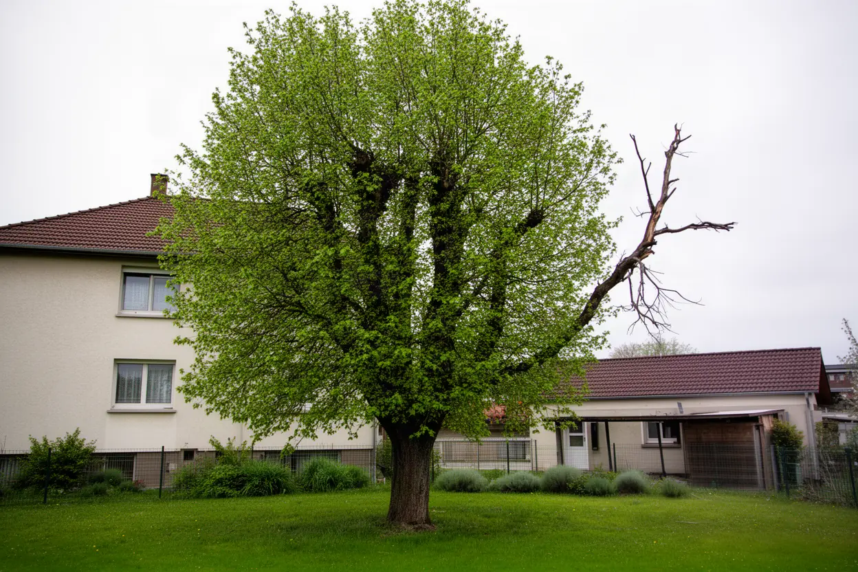 Feuillu encombrant avant taille en grimpe à Brunstatt-Didenheim